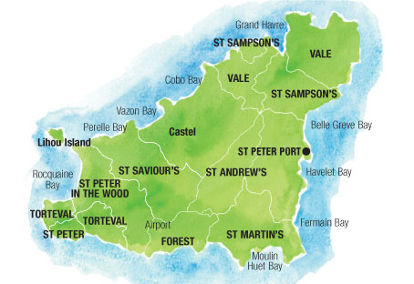 Guernsey Regions carte